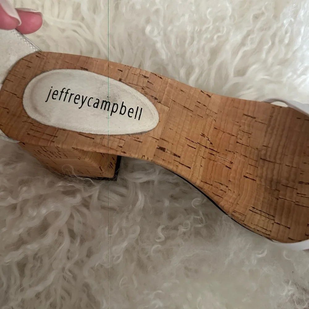 Jeffrey Campbell Everglade white patent sandal 7.5